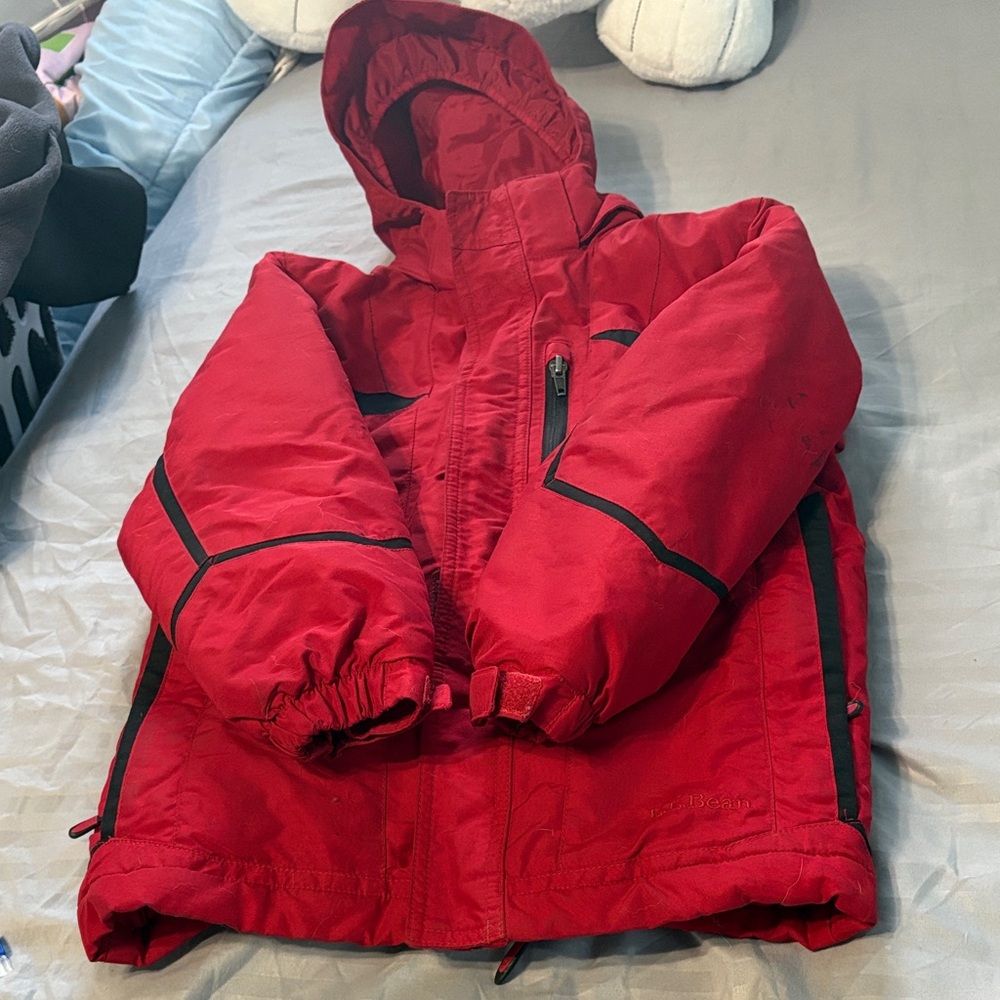 L.L. Bean Kids Red Puffer Jacket